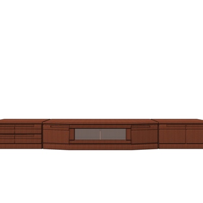 新中式电视柜免费su模型(1)