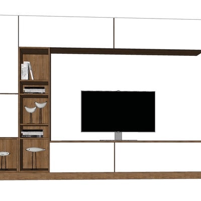 北欧实木电视柜免费su模型(1)