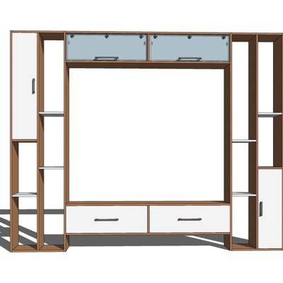 北欧实木电视柜免费su模型(1)