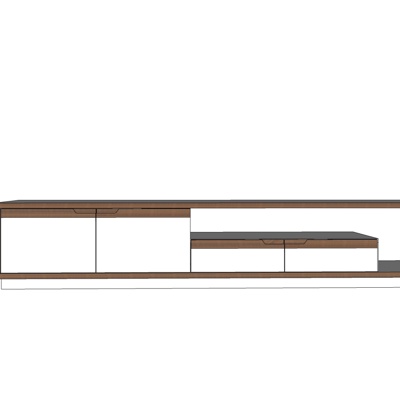 现代实木电视柜免费su模型(1)
