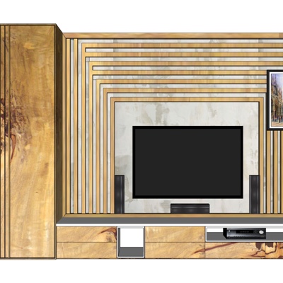现代电视柜免费su模型(1)