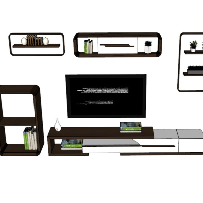现代电视柜免费su模型(1)