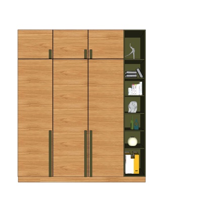 现代实木衣柜免费su模型(1)