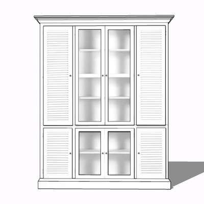 现代实木衣柜免费su模型(1)