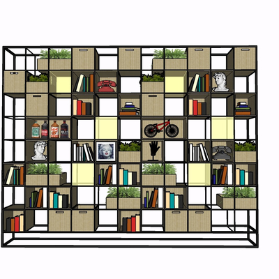现代装饰架免费su模型(1)