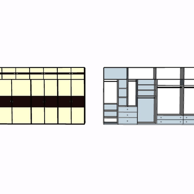 现代实木衣柜免费su模型(1)
