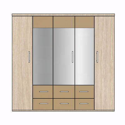 现代实木衣柜免费su模型(1)