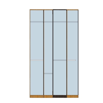 现代实木衣柜免费su模型(1)