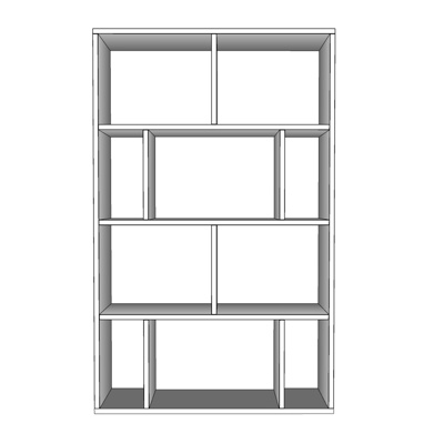 现代实木装饰架免费su模型(1)