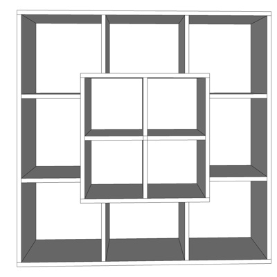 现代实木装饰架免费su模型(1)