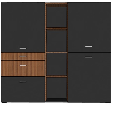 现代实木衣柜免费su模型(1)