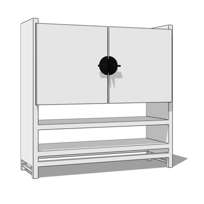 现代实木储物柜免费su模型(1)
