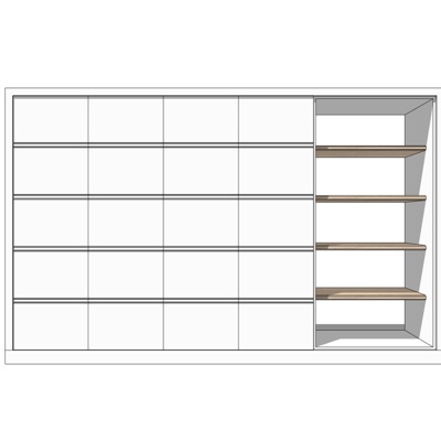现代实木储物柜免费su模型(1)