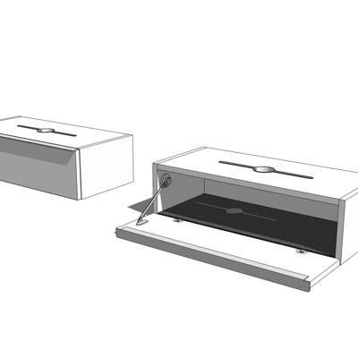 现代实木储物柜免费su模型(1)