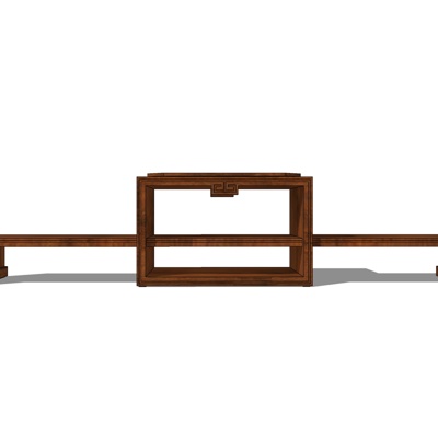 新中式实木端景台免费su模型(1)