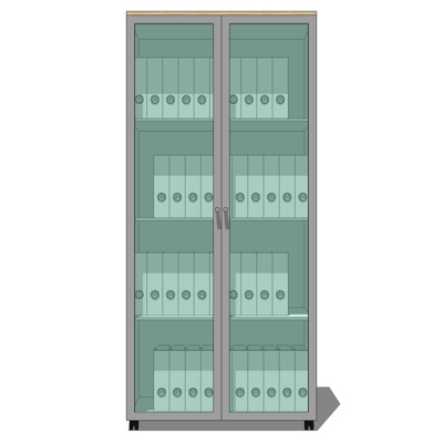 现代玻璃书柜免费su模型(1)