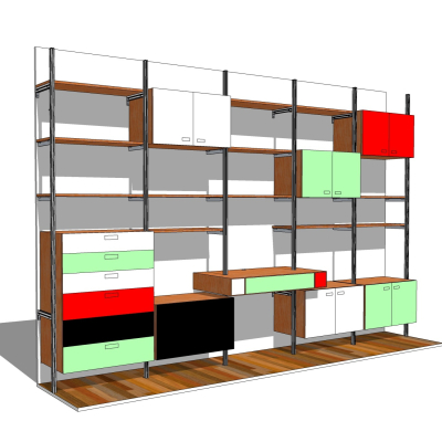 现代储物柜免费su模型(1)
