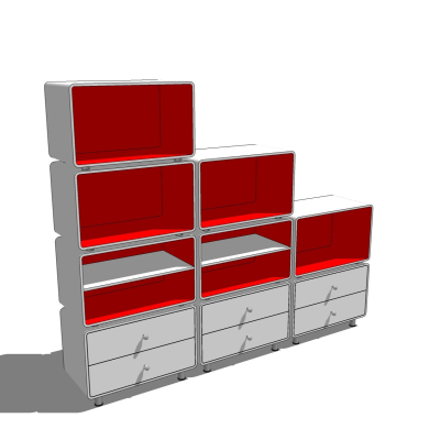 现代储物柜免费su模型(1)