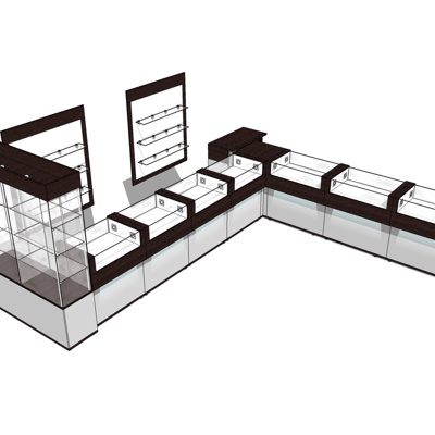 现代商场展柜免费su模型(1)