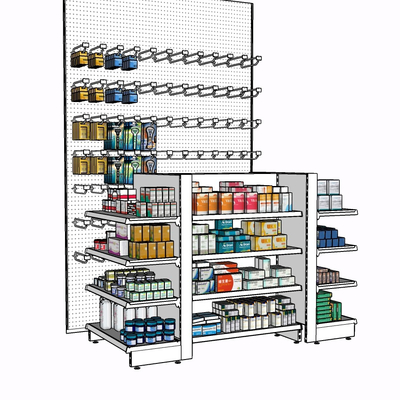 现代超市货架免费su模型(1)