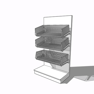 现代金属货架免费su模型(1)