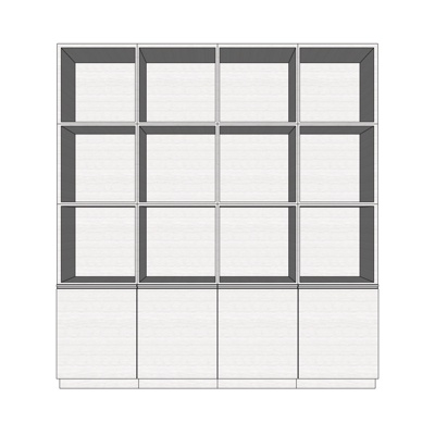 现代实木装饰柜免费su模型(1)