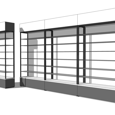 现代商场展柜免费su模型(1)