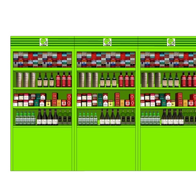 现代超市展柜货架免费su模型(1)