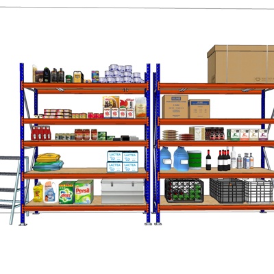 现代超市货架免费su模型(1)