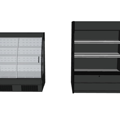 现代超市货架展柜免费su模型(1)