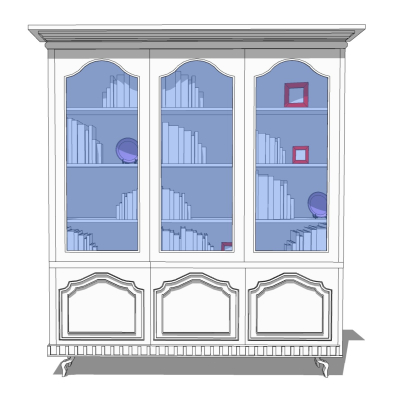 欧式书柜免费su模型(1)