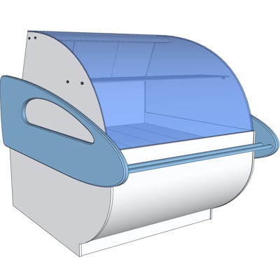 现代超市玻璃展柜免费su模型(1)