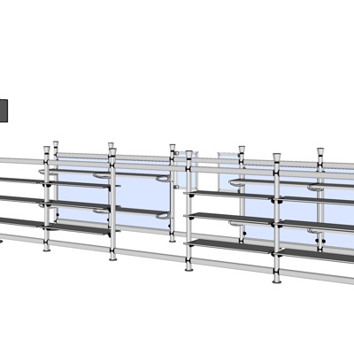 现代超市货架展架免费su模型(1)