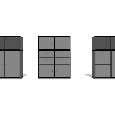 现代边柜免费su模型(1)