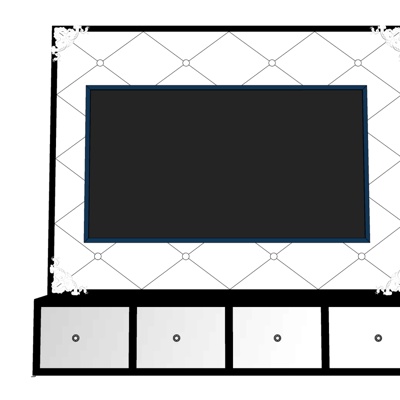 现代电视柜免费su模型(1)