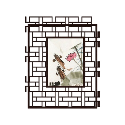 现代铁艺装饰架免费su模型(1)