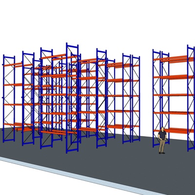 工业风货架置物架免费su模型(1)