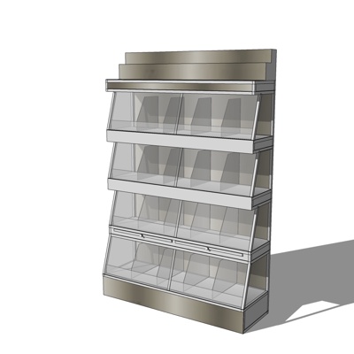 现代超市展示柜免费su模型(1)