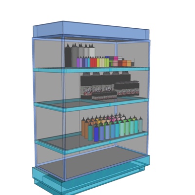 现代超市展示柜免费su模型(1)