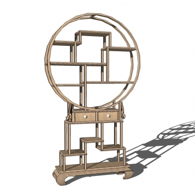 中式装饰架免费su模型(1)