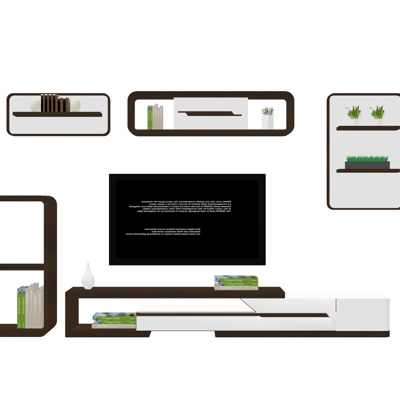 现代实木电视柜免费su模型(1)