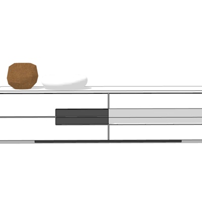 现代实木电视柜免费su模型(1)