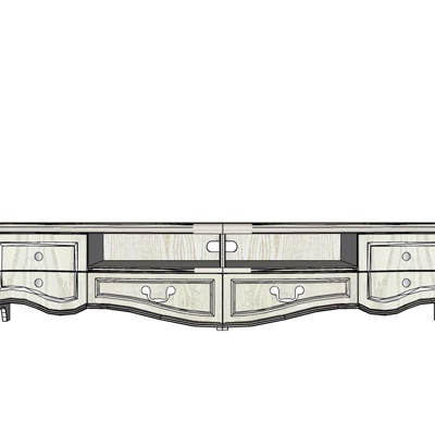 欧式实木电视柜免费su模型(1)