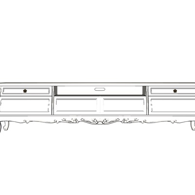 欧式实木电视柜免费su模型(1)