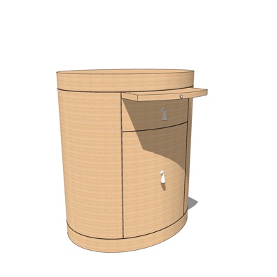 北欧圆柱形床头柜免费su模型(1)