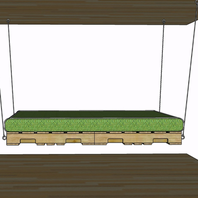现代实木吊床免费su模型