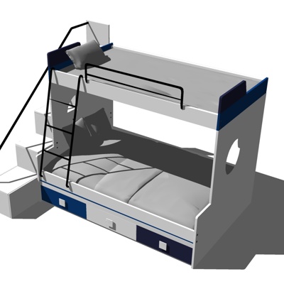 现代儿童床免费su模型(1)
