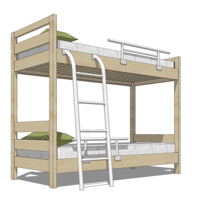 现代儿童高低床免费su模型(1)