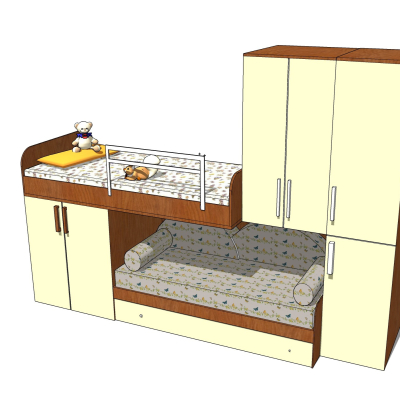 现代儿童床免费su模型(1)