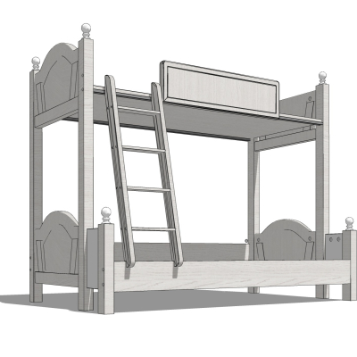 简欧儿童高低床免费su模型(1)